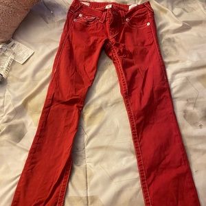 RED TRUE RELIGION JEANS